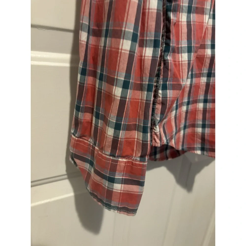 J Crew Oxford Button Up Shirt‎ Large Flex Washed Plaid Long Sleeve Dress Casual